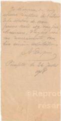 1 vue Brouillon de l'accusé de réception de l'extrait de citation de son mari daté du 24 juillet 1918