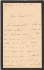 2 vues Brouillon d'une lettre adressée au commandant Clavet daté du 24 juin 1919