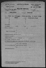 1149 vues  - Anciens de combattants de la guerre 1914-1918 : fiches individuelles de demande de carte d\'ancien combattant. Ordre alphabétique du patronyme, de BERANGE à BOILEAU. (ouvre la visionneuse)