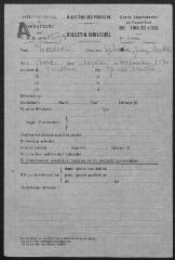 1043 vues  - Anciens de combattants de la guerre 1914-1918 : fiches individuelles de demande de carte d\'ancien combattant. Ordre alphabétique du patronyme, de CHAUVELIN à CORNILLEAUX. (ouvre la visionneuse)