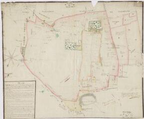 1 vue Selommes : plan visuel des circonscriptions des dixmes, 1786.