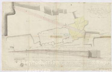 1 vue [Blois] : plan de la place du cy-devant château, avec projet d'une rampe pour communiquer de la rüe Saint-Martin à la dite place, 12 floréal an V.