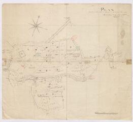 1 vue [Villefrancoeur] : plan géométral du nouveau château de Freschines et ses dépendances, 1757, 1763.