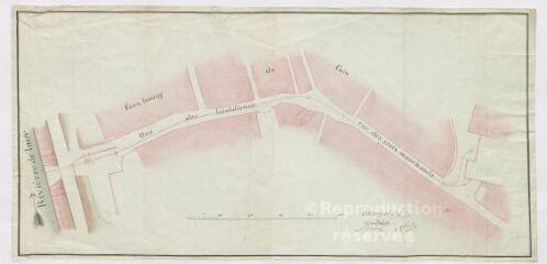 1 vue  - [Blois : partie plan de la ville, rue des Trois-Marchands, XVIIIe]. (ouvre la visionneuse)