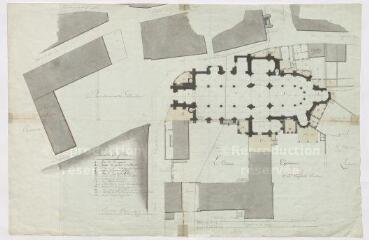 1 vue [Blois : plans de l'ancienne abbaye de Notre-Dame de Bourgmoyen], par Marie, voyer de la ville de Blois, an XII,