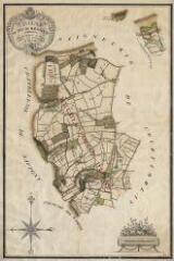 1 vue [Baillou] : plan général du fief de Maugâteau, paroisses d'Epuisay, Bourcé et Choue, annexé à la seigneurie de Baillou. Mesuré en 1784 et dressé par Crêpin.