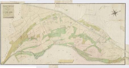 1 vue Saint-Hilaire-la-Gravelle : plan censif de la paroisse, 1783.