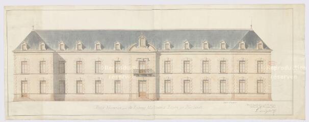 1 vue  - [Blois] : projet de construction d\'une école pour 30 élèves maitresses [École normale de filles], par Lerègle, 1872. (ouvre la visionneuse)