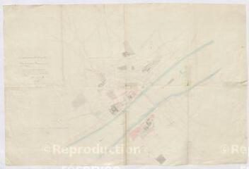 1 vue [Blois] : plan de la ville de Blois pour servir aux projets de la Préfecture, par A. Pinault, 1823.