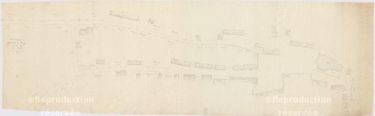 1 vue [Prunay-Cassereau] : plans d'alignement de la commune de Prunay, par B. Préteseille, géomètre, 1846.