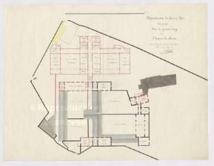 1 vue Blois : plan de l'Hospice des aliénés par A. PInault, 1838.