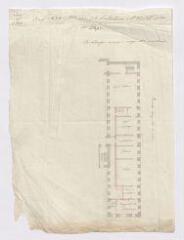 1 vue [Blois] : plan de la première idée de l'établissement de la Préfecture à l'Hôtel-Dieu (plan provisoire), 1823.