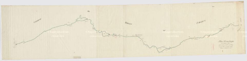 1 vue Theillay : plan géométrique de la rivière de Rère, s.d.