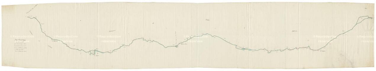 1 vue Theillay : plan géométrique de la rivière de Rère, s.d.