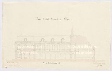 1 vue Blois : projet d'Ecole Normale de filles, par O. Robin, 1872.