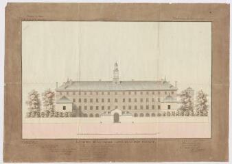 1 vue Blois : projet du Grand Séminaire pour le diocèse de Blois; élévation de la façade côté de la cour d'entrée, décembre 1827. Provenance : V 121.