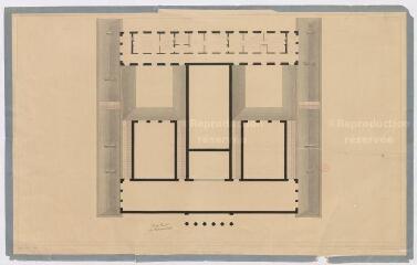 1 vue Blois : plan du Palais de Justice : [projet n°8 qui a obtenu le prix du concours, par Edouard Macé], février 1838.