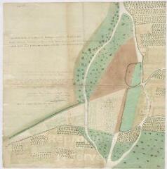 1 vue [Bracieux] : plan d'une partie de la forest de Boulogne appellé Le Plateau de Mont, par Aurioust, 1783.
