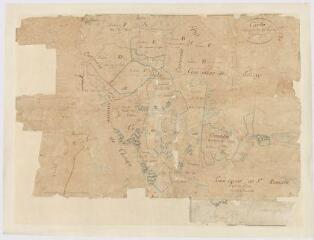 1 vue [Couddes] : carte générale de la terre de La Basme, par Lamary, géomètre, [XVIIIe].