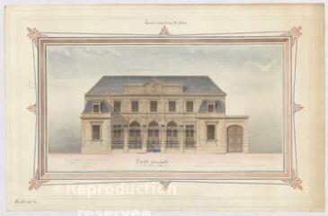 1 vue [Vendôme] : palais de justice de Vendôme construction auprès de la prison, par O. Robin, 1877.