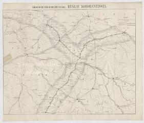 1 vue Chemins de fer d'intérêt local. Réseau romorantinois [Loir-et-Cher, Loiret, Indre, Cher et Vienne], carte imprimée.