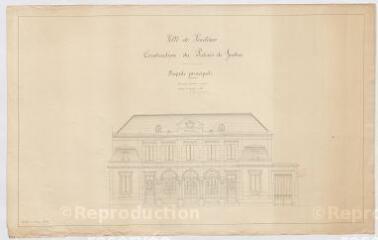 1 vue [Vendôme] : construction du Palais de Justice, par G. Chautard, 1885.