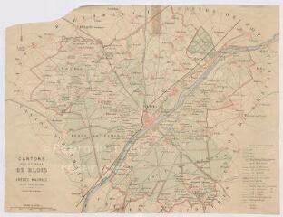 1 vue [Blois] : carte est et ouest de Blois, par Amédée Maurice, agent voyer en chef, gravé par Erhard, [XIXe].