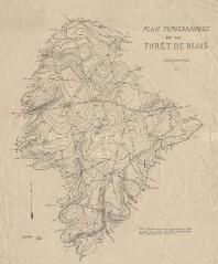 1 vue [Blois] : plan topographique de la forêt de Blois dressé par A. Duval, 1901, carte imprimée.