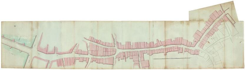 1 vue Blois : plan ancien de la rue qui conduit du pont à la porte coté, XVIIIe siècle.