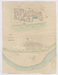 1 vue [Mennetou-sur-Cher] : plan de la ville de Mennetou, 1832.