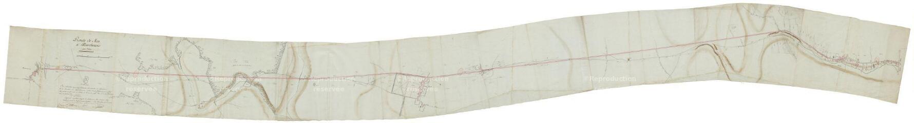 1 vue Plan de la route de Mer à Marchenoir par Talcy, 26 août 1793.