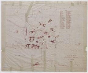 1 vue Blois : essai de reconstitution du plan de la ville au commencement du XVIIIe siècle par A. Duval, 1903. Echelle 1/2500e.