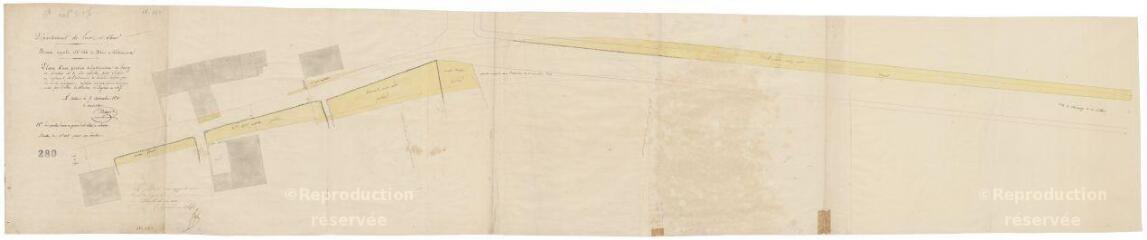 1 vue  - Contres : R.N. 156 (route nationale) ; autre plan de la traverse du bourg, 1830. (ouvre la visionneuse)