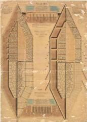 1 vue [Blois] : pont de Blois [Jacques Gabriel] ; plan d'une des piles, plan de la fondation d'une des piles, profil d'une pile suivant la longueur, profil d'une pile par le travers. Copie de l'original, 1871. Provenance : service des Ponts-et-Chaussées.