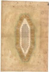 1 vue [Blois] : plan du bâtardeau d'une des pilles du Pont de Blois avec les plans des pillotis et platteformes de la pille, par Gabriel, 1er septembre 1716. Provenance : service des Ponts-et-Chaussées.