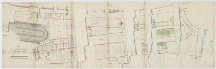 2 vues  - Blois : plan du palais épiscopal de la ville de Blois, [début XIXe siècle] . Provenance : don de l\'Évêché de Blois. (ouvre la visionneuse)