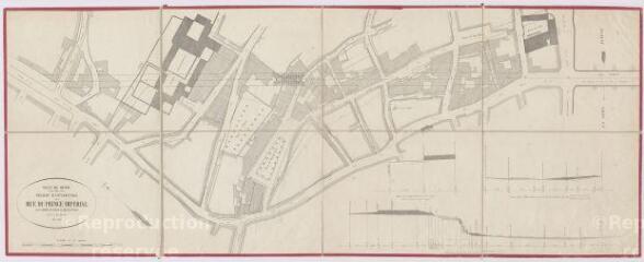 1 vue [Blois] : projet d'ouverture de la rue du Prince Impérial [rue Denis Papin], mai 1860.