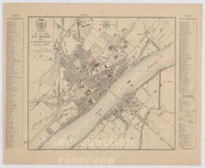 1 vue Blois : plan de la ville avec indication des rues, s.d. [XXe siècle], carte imprimée.