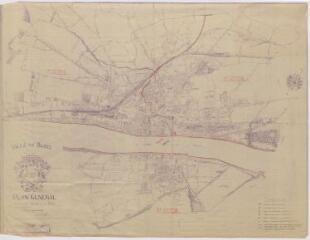 1 vue [Blois] : ville de Blois, plan général, juillet 1923, carte imprimée et annotée dans le cadre de la défense passive.