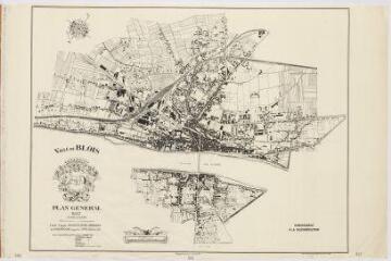 1 vue [Blois] : ville de Blois, plan général établi d'après photographie aérienne, 1937, plan imprimé utilisé par le Ministère de la Reconstruction.