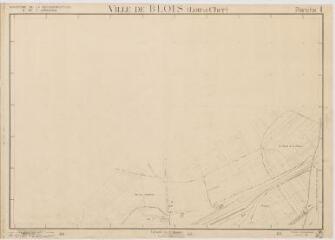 1 vue [Blois] : ville de Blois, plan topographique régulier dressé par le Ministère de la Reconstruction et de l'Urbanisme, [secteurs Érigny et la Fosse à la Chaux], 1941-1949, plan imprimé.