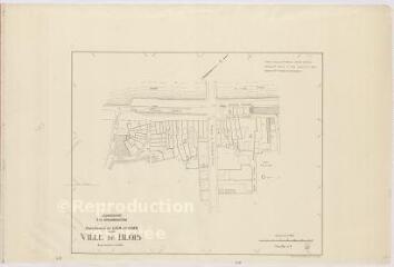 1 vue [Blois] : ville de Blois, [secteur quai Villebois-Mareuil et avenue Wilson], Commissariat à la Reconstruction, [juin 1941], plan imprimé.