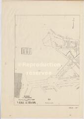 1 vue [Blois] : ville de Blois, [secteur usine à gaz et Banque de France], Commissariat à la Reconstruction, [1941], plan imprimé.