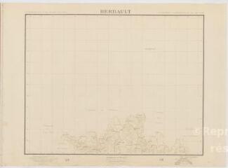 1 vue Herbault : délégation générale à l'équipement national, groupement d'urbanisme du Val de Loire, [plan topographique de ses alentours de la commune], 1944, plan imprimé.