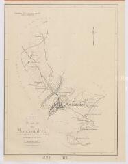 1 vue [Mondoubleau] : commune de Mondoubleau, plan topographique de la commune et de ses alentours dressé par le Ministère de la Reconstruction et de l'Urbanisme, 1947, plan imprimé.