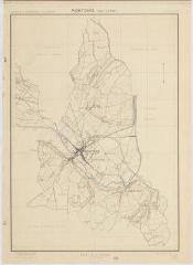 1 vue [Montoire-sur-le-Loir] : Montoire, [plan topographique de la commune et de ses alentours] dressé par le Ministère de la Reconstruction et de l'Urbanisme, 1945, plan imprimé.