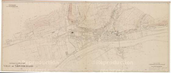 1 vue [Montrichard] : ville de Montrichard, fond de plan topographique [destiné au Commissariat à la Reconstruction], 1941, plan imprimé.