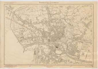 1 vue Romorantin-Lanthenay : plan topographique régulier [secteur centre-bourg] dressé par le Ministère de la Reconstruction et de l'Urbanisme, 1948, plan imprimé.