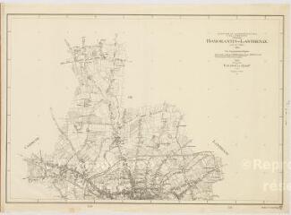 1 vue Romorantin-Lanthenay : plan topographique régulier [secteur nord-ouest, nord-est] dressé par le Ministère de la Reconstruction et de l'Urbanisme, 1948, plan imprimé.