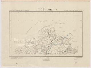 1 vue Saint-Firmin : [plan topographique de la commune et de ses alentours] dressé par le Ministère de la Reconstruction et de l'Urbanisme, 1953, plan imprimé.